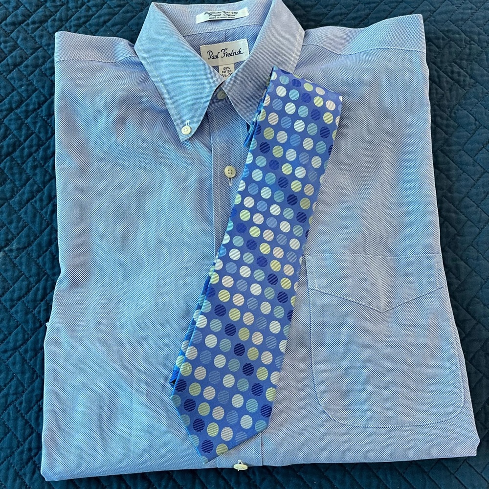 Michael Kors Blue‎ Green Dot Neck Tie